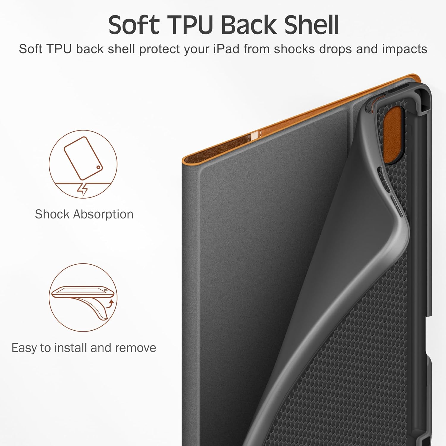 KingBlanc Case for iPad mini 7 (A17 Pro), iPad mini 7th/6th Generation (2024/2021, 8.3 inch) with Pencil Holder, Vegan Leather Stand Cover, Auto Sleep/Wake, Adjustable Viewing/Drawing Angle, Brown - Image 7