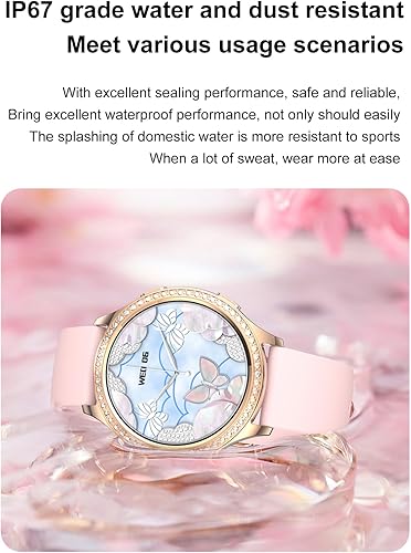 Miniatura 4 de Reloj inteligente de diamantes de moda para mujer, pantalla táctil HD de 1.32 pulgadas, más de 100 modos deportivos, rastreador de actividad física