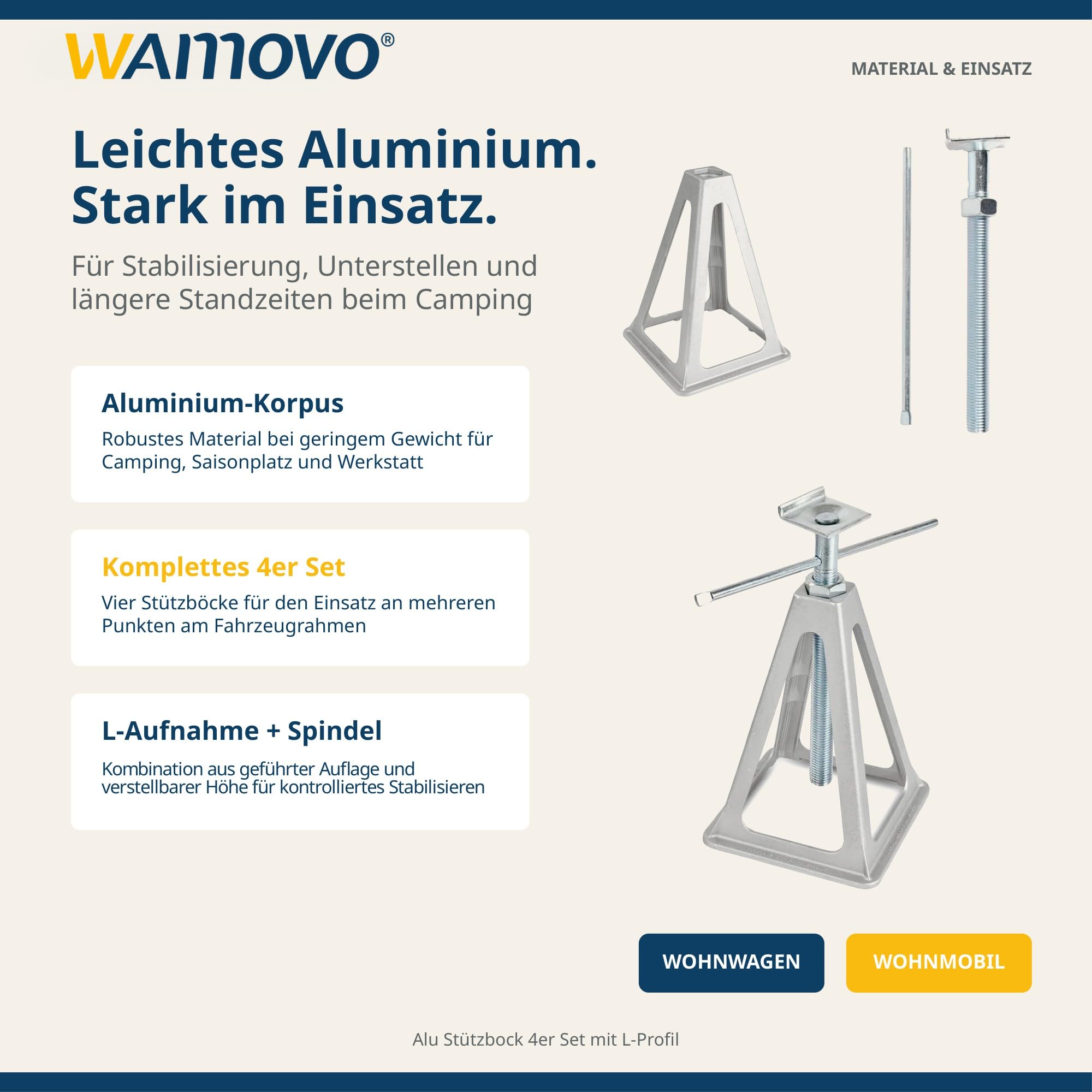Alu Stützbock Set | L-Profil | 1000Kg Tragkraft | 42cm Höhe | L-Aufnahme (4)