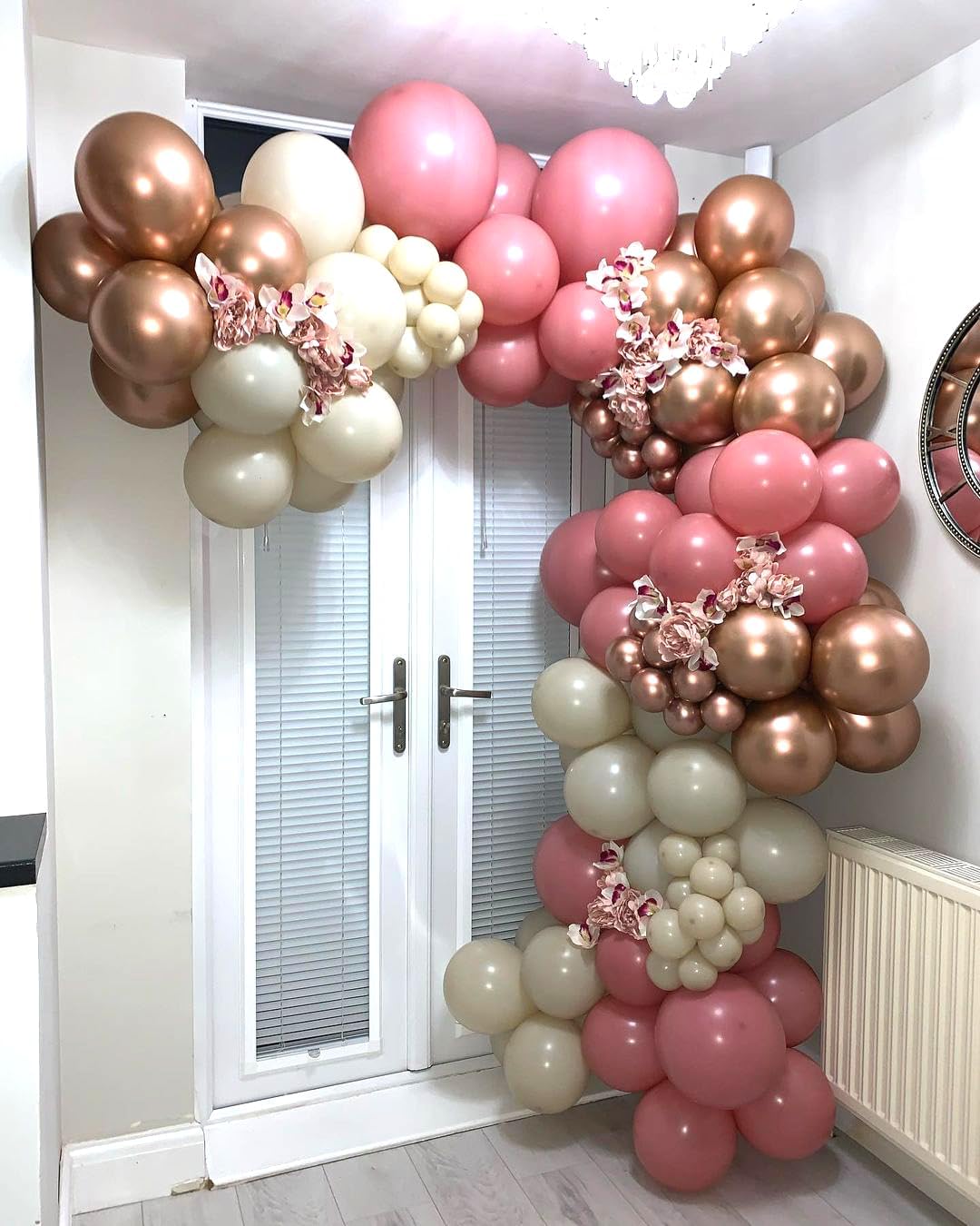 Retro Blush Pink Latex Balloons, 60Pcs 12Inch Dusty Pink Metallic Chrome Rose Gold Balloons Beige Blush Latex Balloons Designed for Wedding Anniversary Celebrations, Events Decoration Adult Occasions