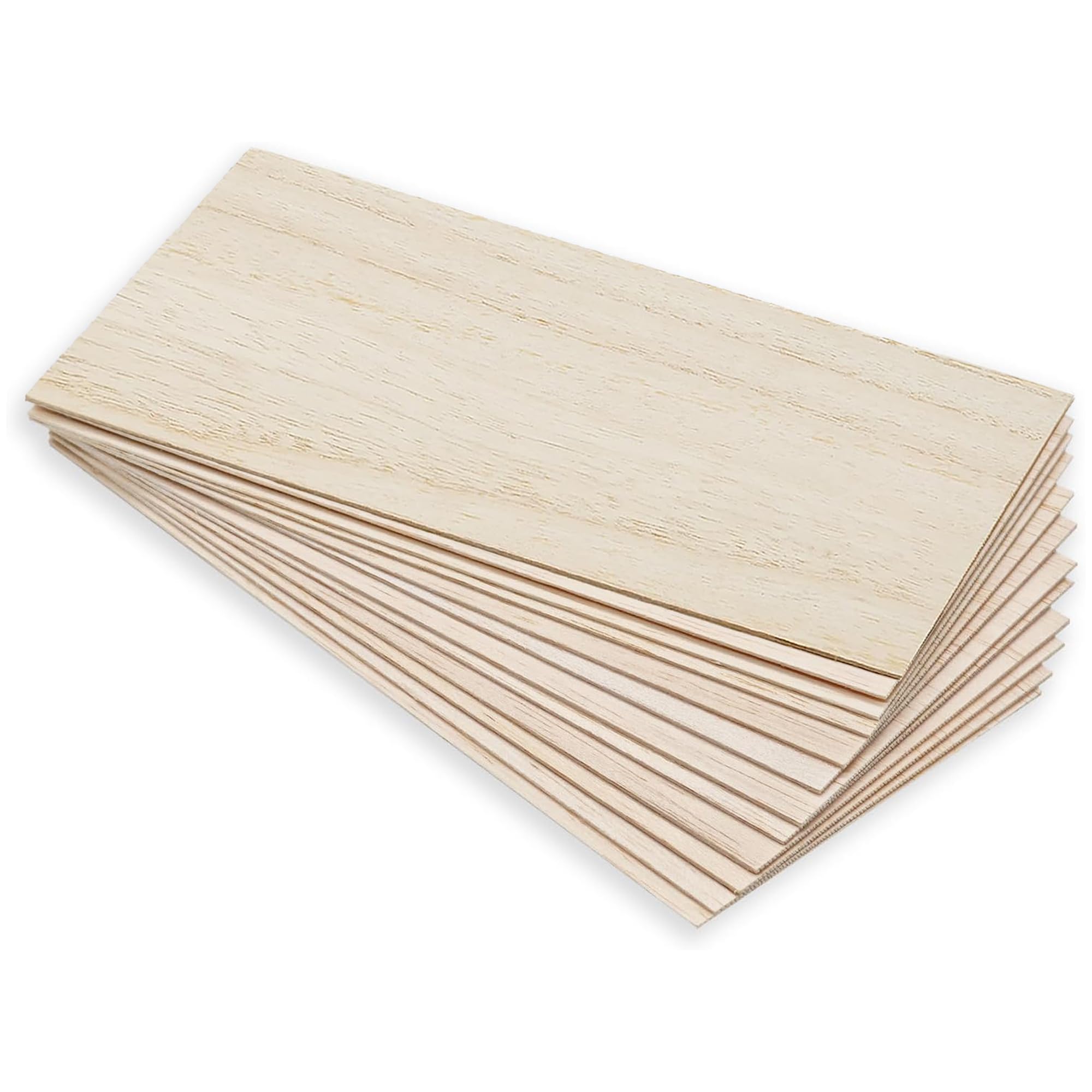 Wood Sheets 12 Pcs – Thin Wood Sheets 200x100x1mm, Unfinished Plywood Sheets for DIY Crafts, Model Making, Painting & Engraving