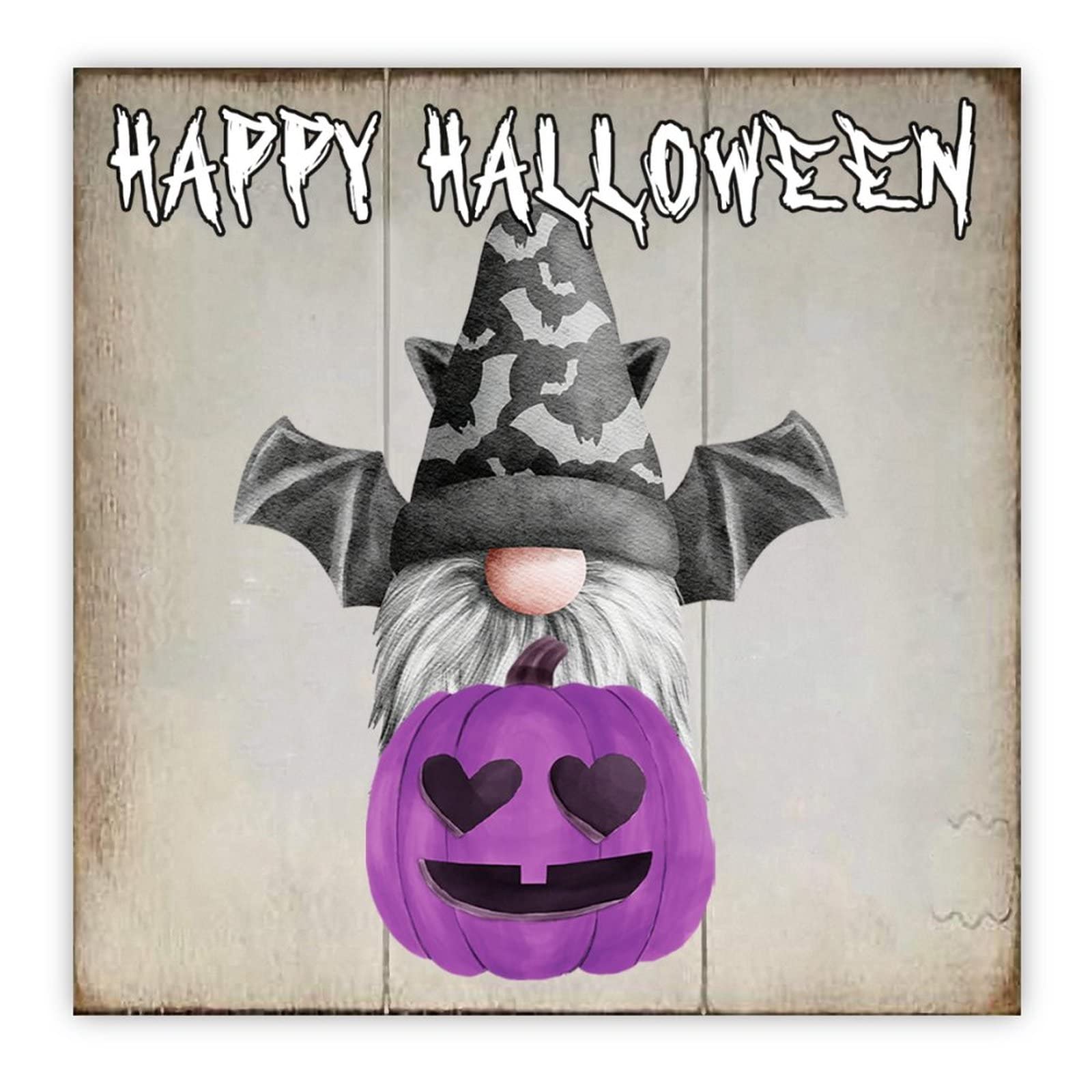 Panneau bois Happy Halloween déco murale salon élégante