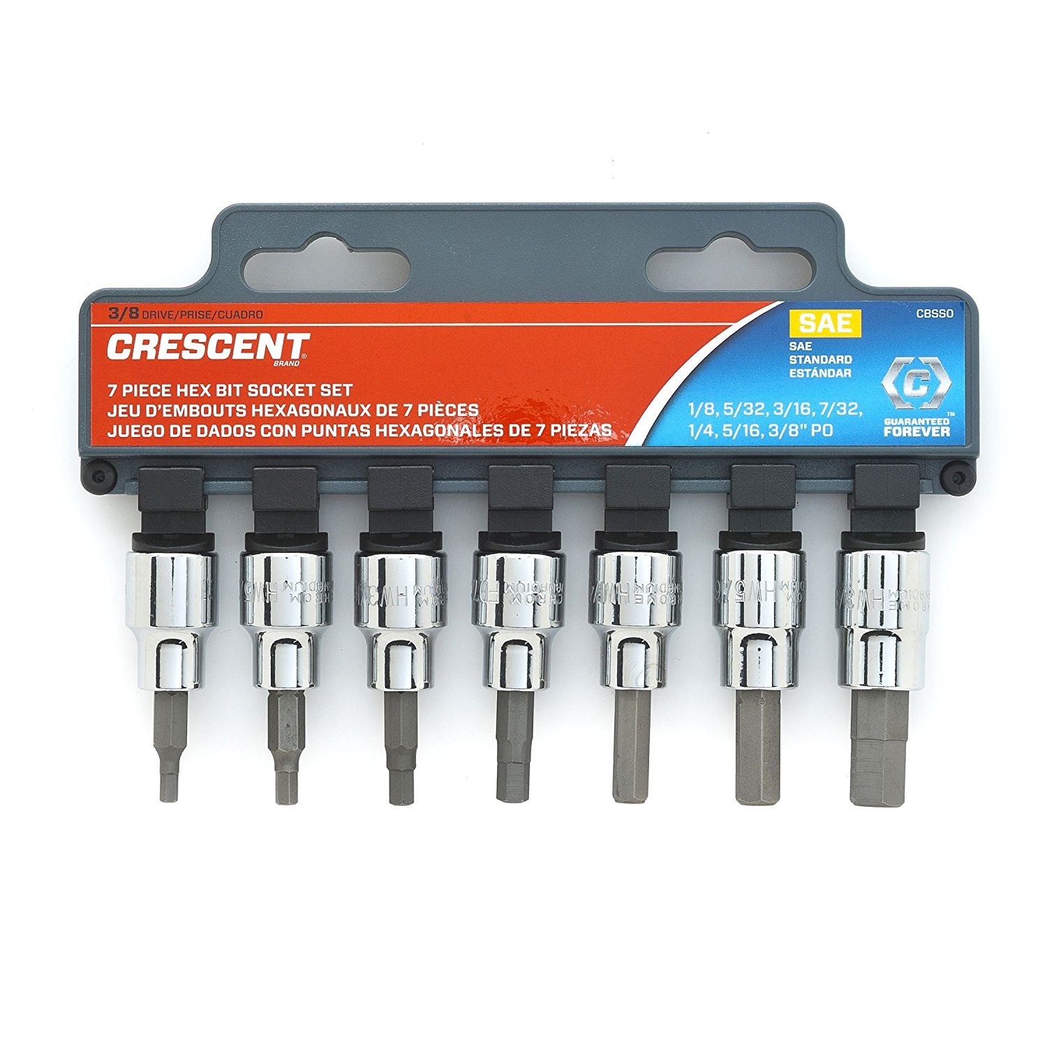 Douille hexagonale métrique Crescent Cbss1 coffret 7 pièces 3/8 clé à choc outillage mécanique
