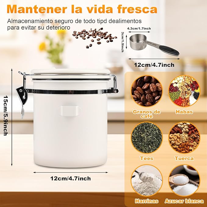 Kit de Canister de Café Acero Inoxidable Hermético BestYiJo (2 Piezas) miniatura 3