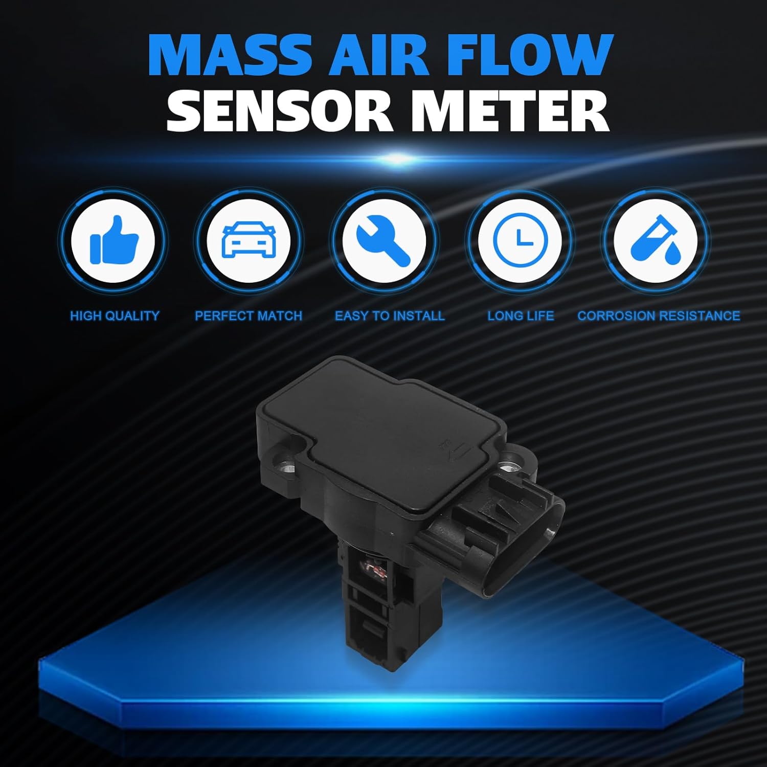 10393948 Mass Air Flow Sensor MAF Sensor for Cadillac CTS Escalade ESV EXT 2009-2015 Chevrolet Avalanche Silverado 1500 2500 3500 HD Suburban Tahoe GMC Sierra Yukon Replace 19330128 213-4343