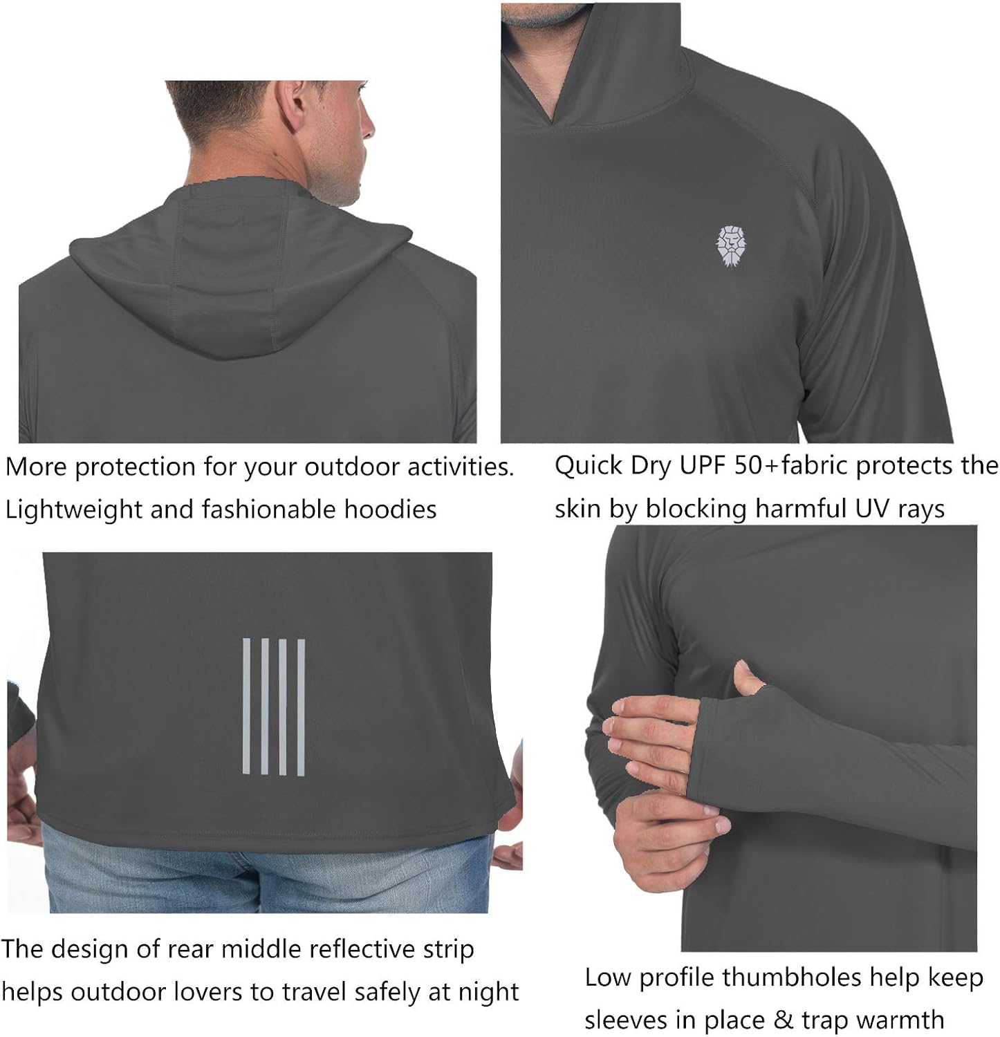 Fishing Shirts for Men Long Sleeve - Sun Protection SPF 50+ UV Tshirt Hoodies - Image 5