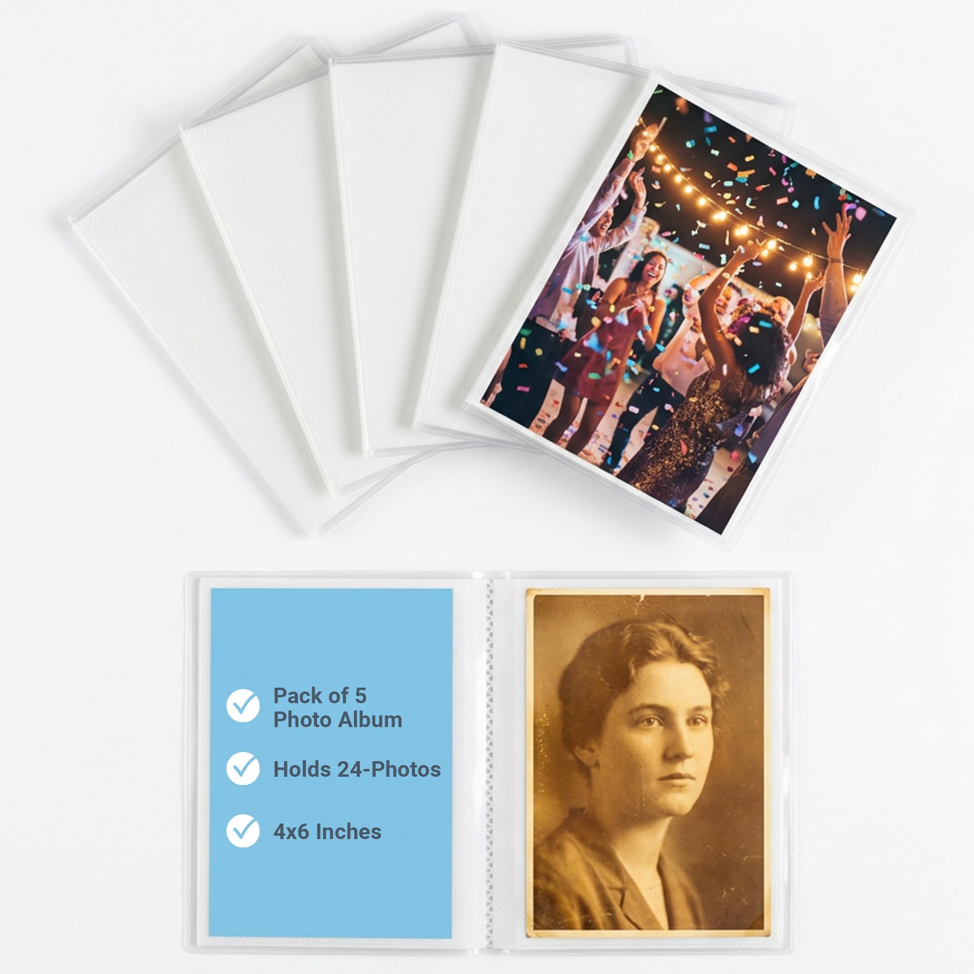 Amazon.com: Iconikal 5 Pack, 4x6 Inch, Holds 24-Photos. Photo