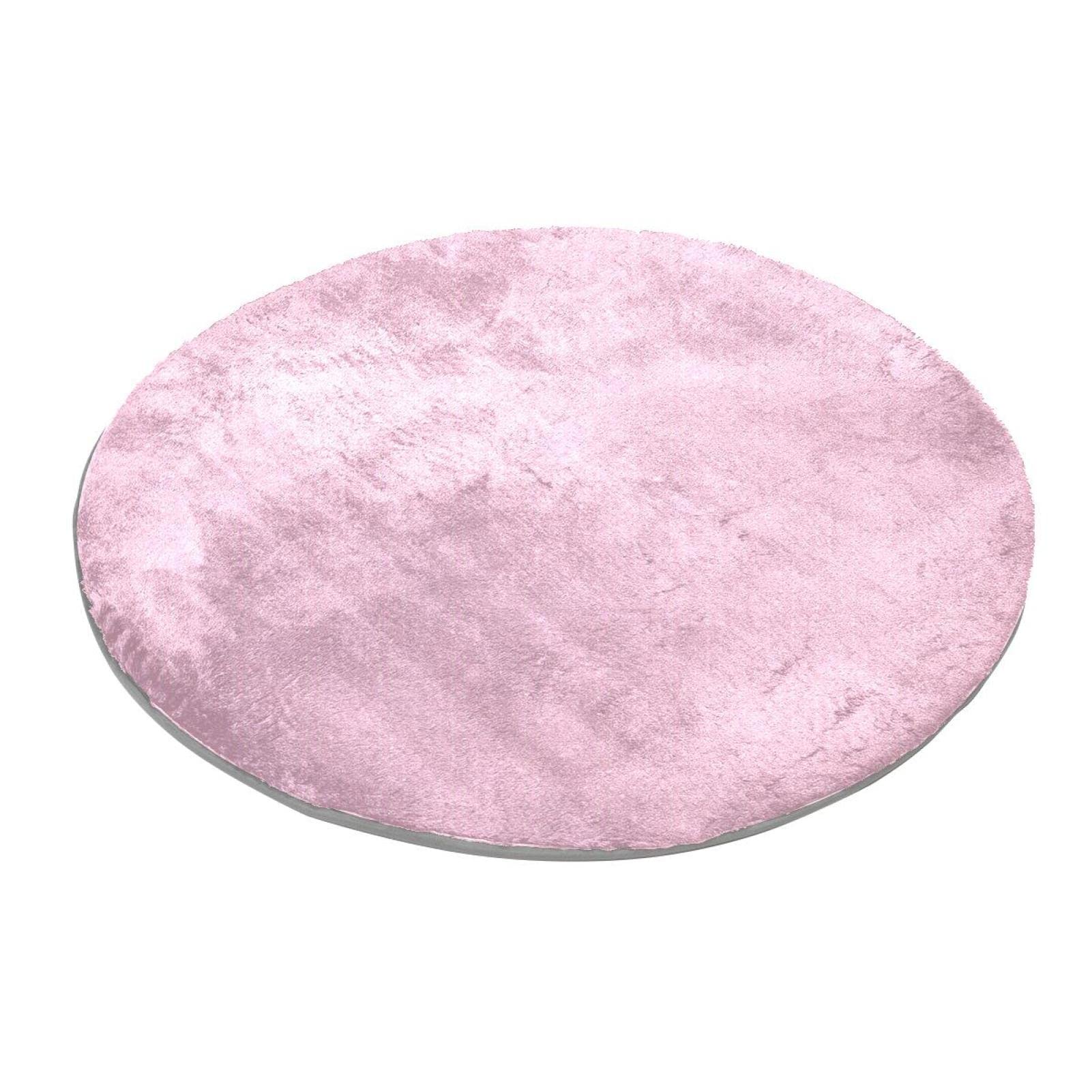 Runder Teppich für Schlafzimmer, Teppich, weich, waschbar, Rosa Punktemuster