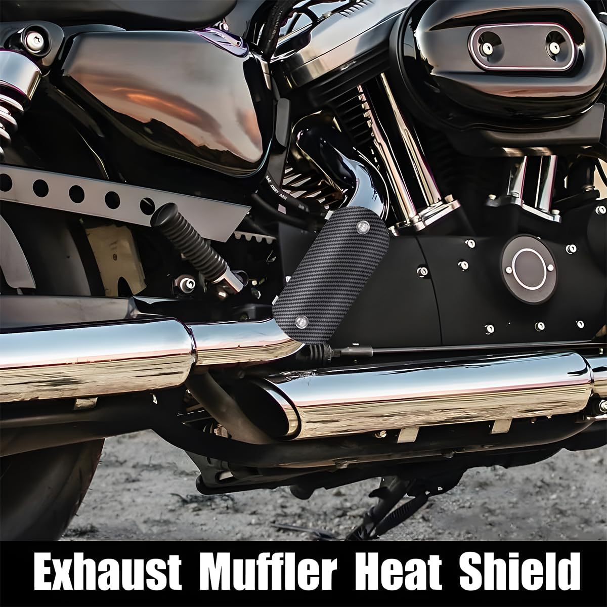 Motorcycle Exhaust Heat Shield, Stainless Steel Muffler Pipe Heat Cover Guard with 2 Clamps, Motorbike Middle Pipe Heatshield Insulation, Universal for Motocross Dirt Bike Scooters (Silver)