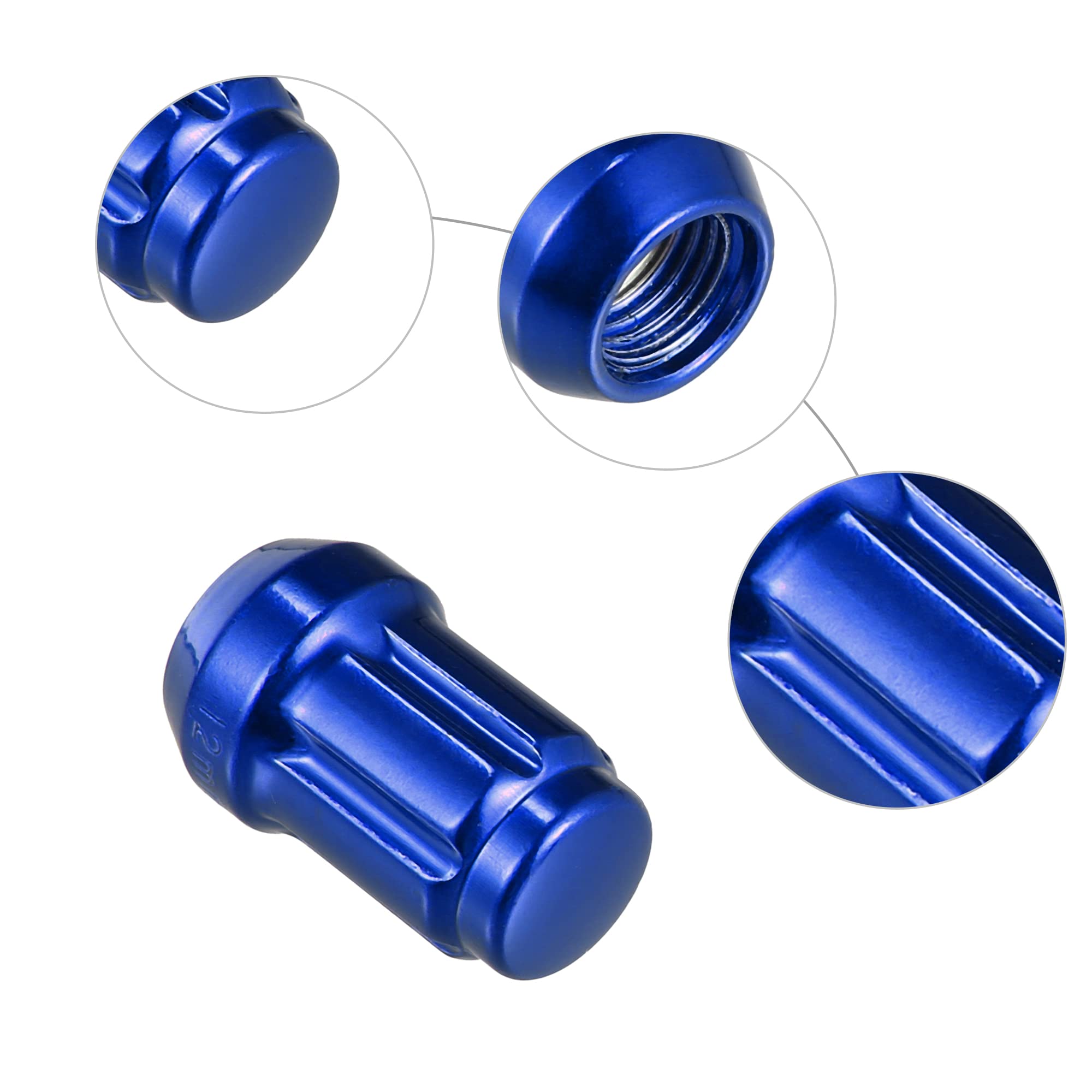 X AUTOHAUX 6 Stück Radmuttern M12x1.25 - Chrom Konus Sitz 60 Grad