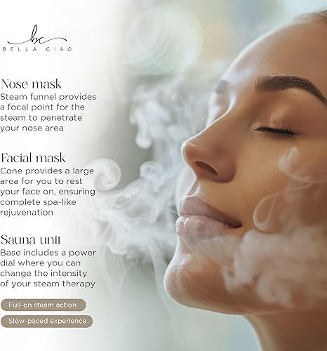 Miniatura 7 de Bella Ciao Vaporizador facial suave de 11 piezas para limpieza facial profunda  Vaporizador facial para tratamiento proactivo del acné desobstruye