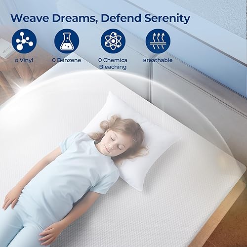 Miniatura 5 de TASTELIFE - Protector de colchón 100 % impermeable tamaño California King, funda de colchón de tela de aire refrescante 3D transpirable, suave, sin