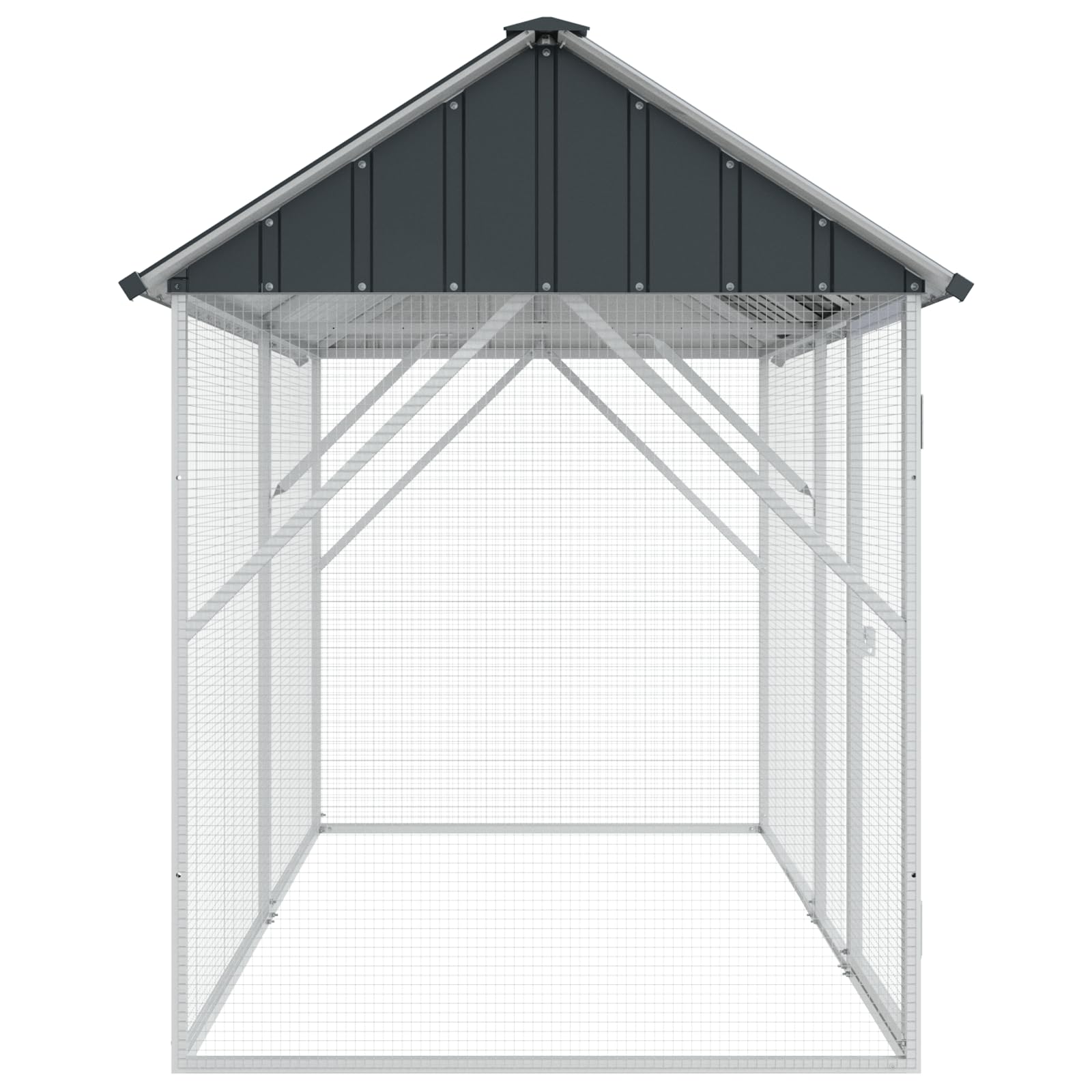Jaula para Aves Antracita 227 x 112 x 141 cm Acero Galvanizado