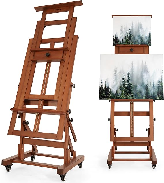 VISWIN ExtraLarge Master Easel, Hold 2 Canvases up to 79"H, Tilts Flat