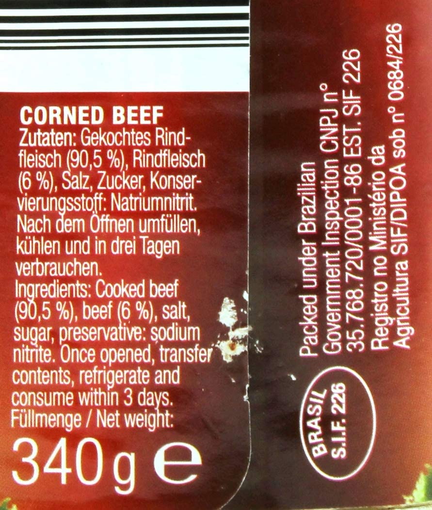 Rio Plata Corned Beef, 12er Pack (12 x 340 g Dose)
