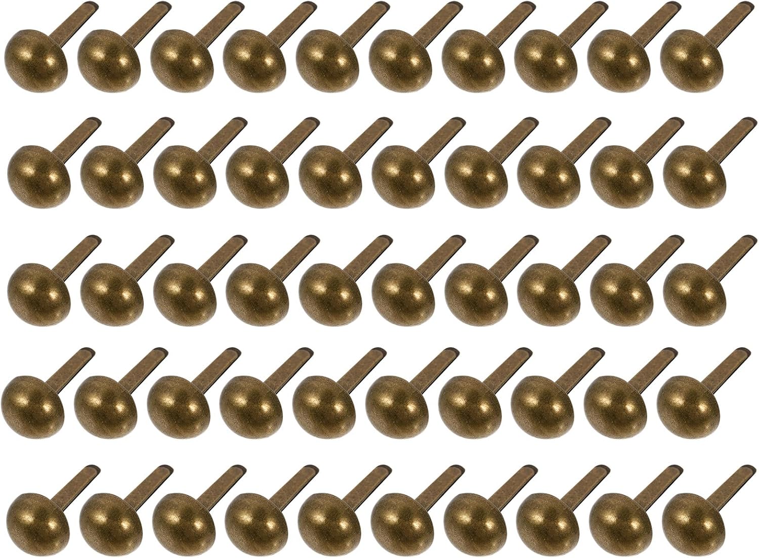 HOODANCOS 50pcs Two-Legged Mini Brads for DIY Crafts Decorative Nails for Bags Scrapbooking S Creative Projects Bronze