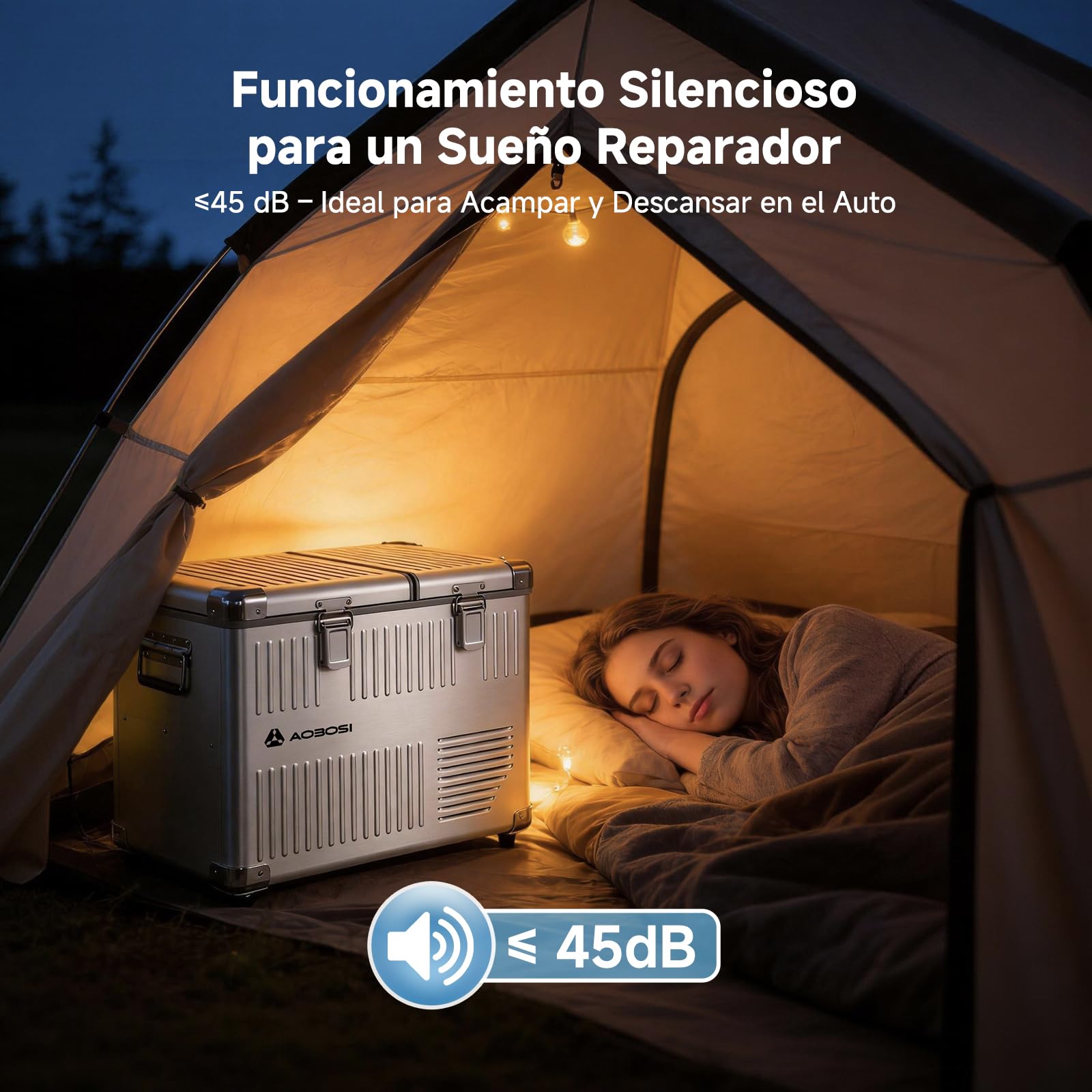 AAOBOSI Nevera Portatil 40L,Nevera 12v Compresor Doble Zona, de -20 °C a 20 °C, Aluminio Nevera Portatil Electrica Coche 12V/230V, Autocaravana, Camping, Jardín, Barco y Viajes en Coche
