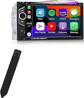 BoxWave Stylus Pouch Compatible with Unitopsci Double Din CarPlay (6.2 in) - Stylus PortaPouch, Stylus Holder Carrier Portable Self-Adhesive for Unitopsci Double Din CarPlay (6.2 in) - Jet Black