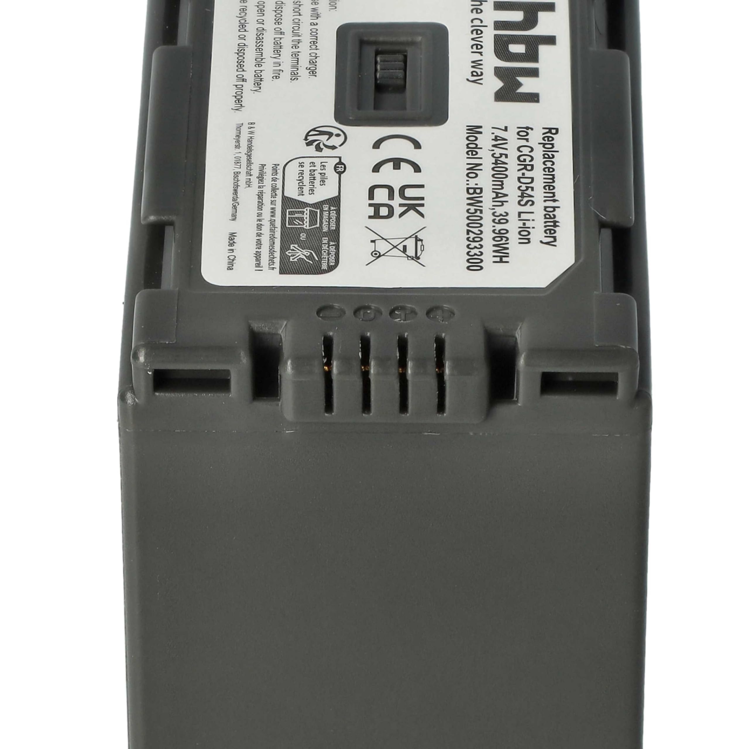 vhbw 2X Akku Ersatz für Panasonic CGA-D54S