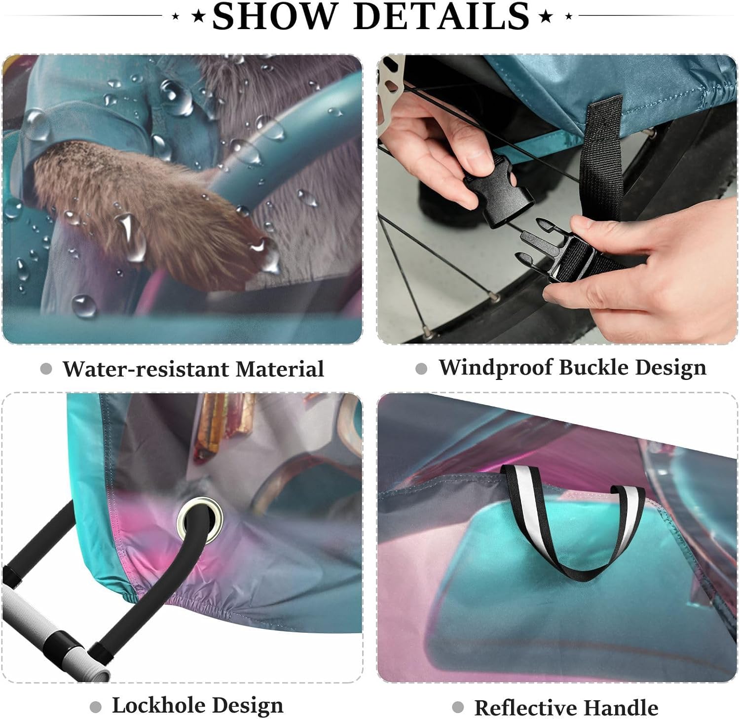ALAZA Hamster Driving Funny Animals Bike Cover Waterproof Outdoor Ebike Bicycle Covers Tarp Protection for 1/2 Bikes, Sun UV Dust Wind Proof