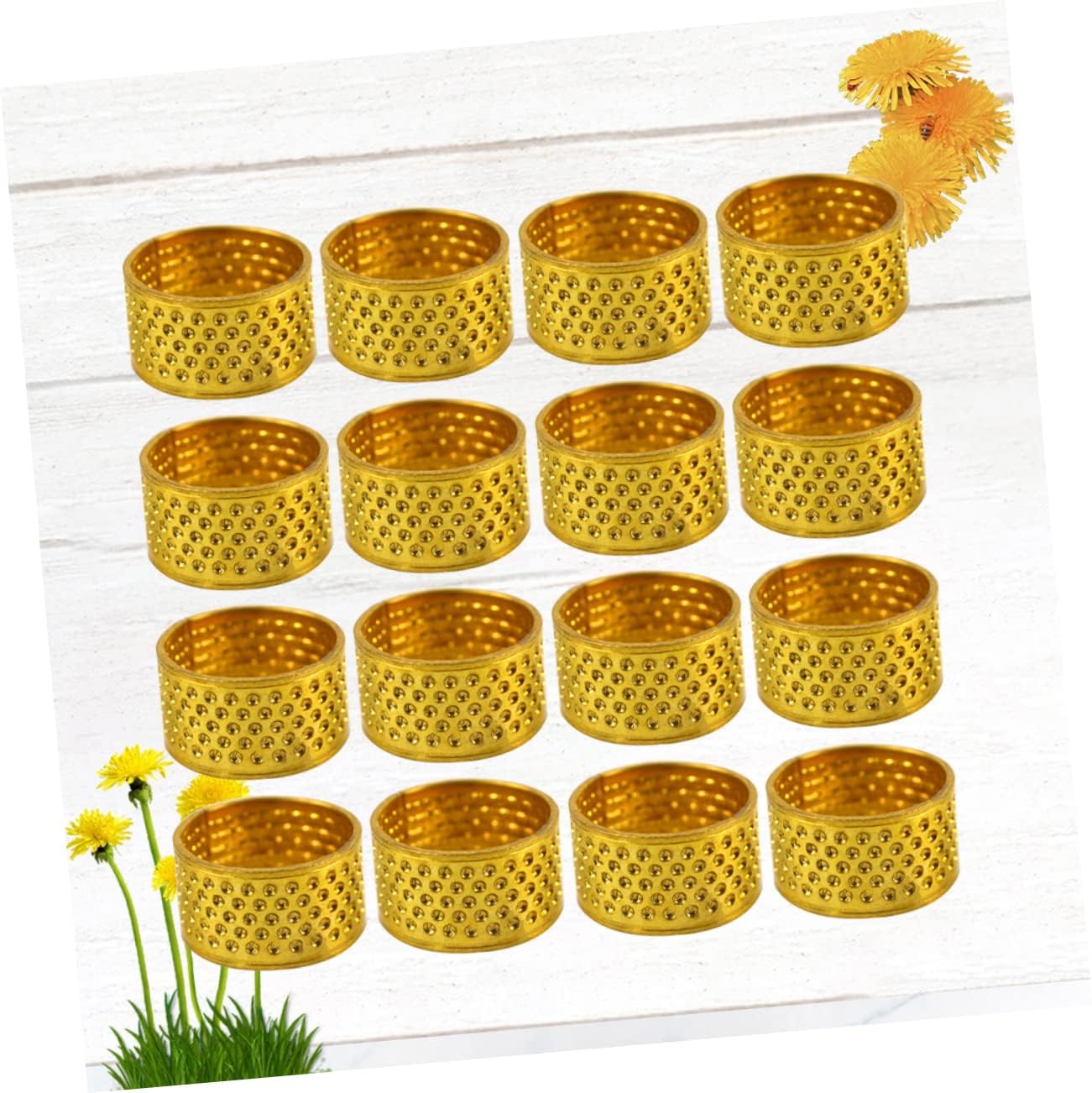 Hohopeti 100pcs Sewing Protector Cross Stitch Finger Protector Metal Thimble DIY Craft Quilting Thimble Ring