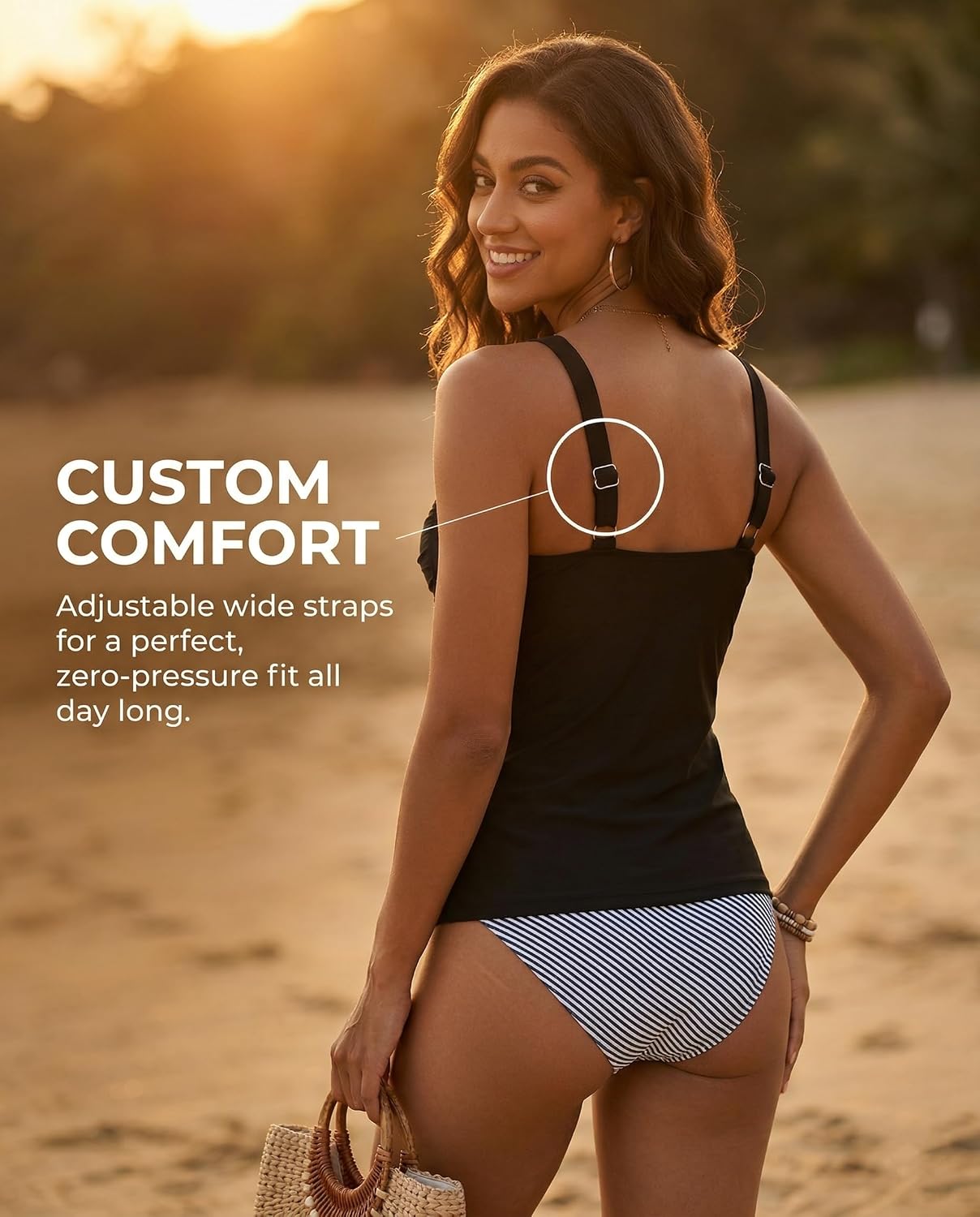 Underwire Tankini Tops for Women - Tummy Control Swim Top Only 2025 Twist Front Bathing Suit Top No Bottom