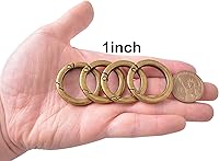 Vista 4 de 4 piezas de mosquetón redondo de metal de resorte, clip de ganchos de resorte, hebilla de llavero de resorte, anillo O plano para bolsos BBC40