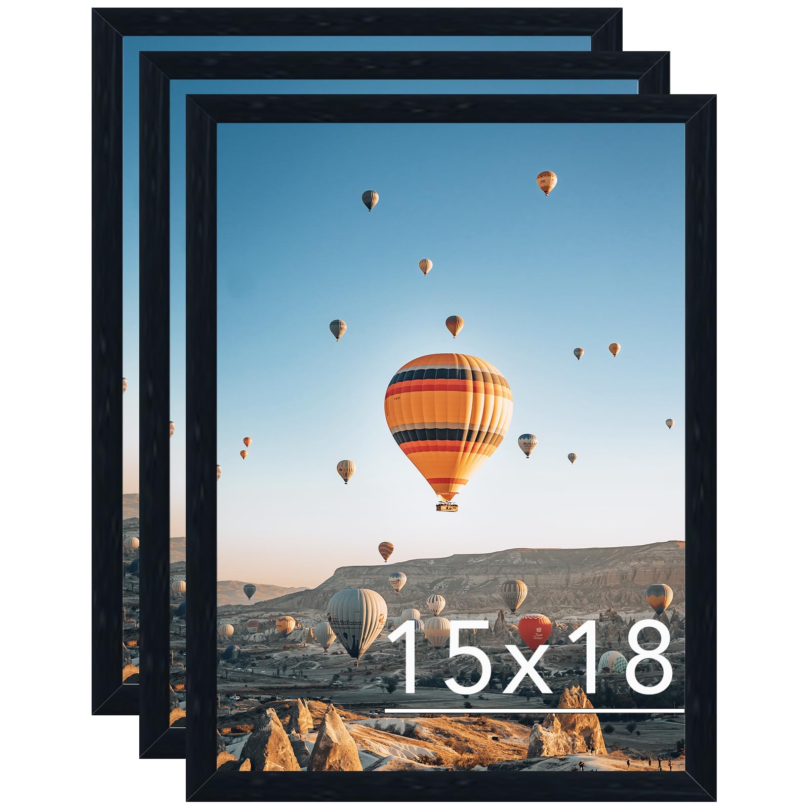JCJMY 15x18 Picture Frame Set of 3 Black