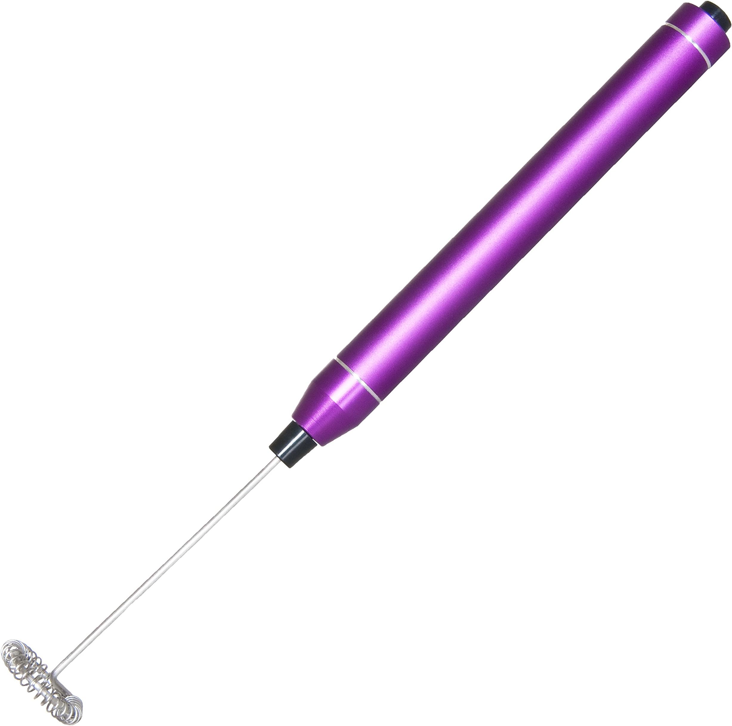 PURPLE Mini Milk Frother - Cappuccino, Latte Foamer - Battery Operated - Handheld and Portable - Fantastic Gift Idea