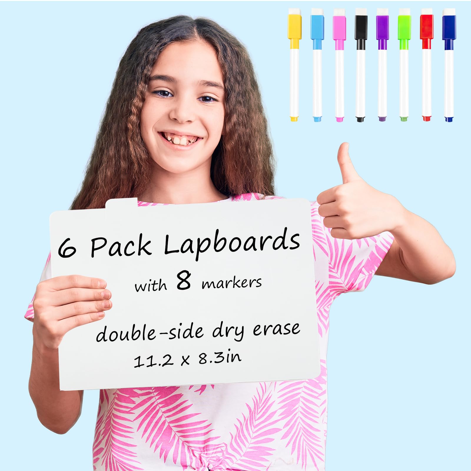 Pizarras de borrado en seco de doble cara de 11.2 x 8.3 pulgadas con marcadores, pizarras blancas para oficina, estudiantes, aula, suministros para profesores