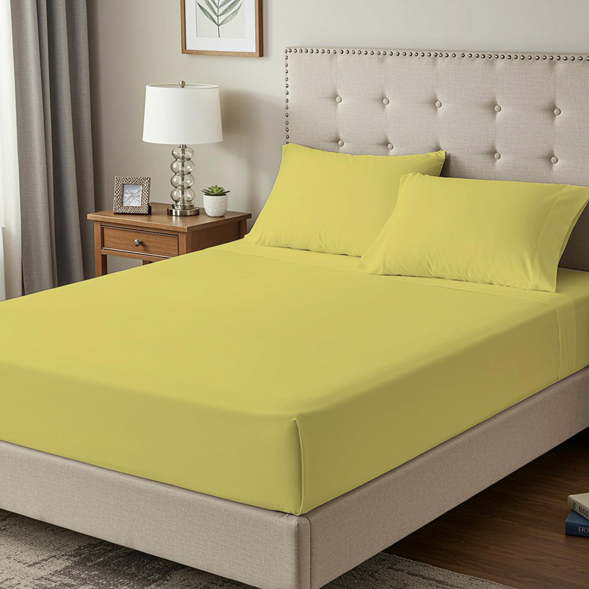 100% Egyptian Cotton 400TC Double Fitted Sheet, 35cm Deep Pocket