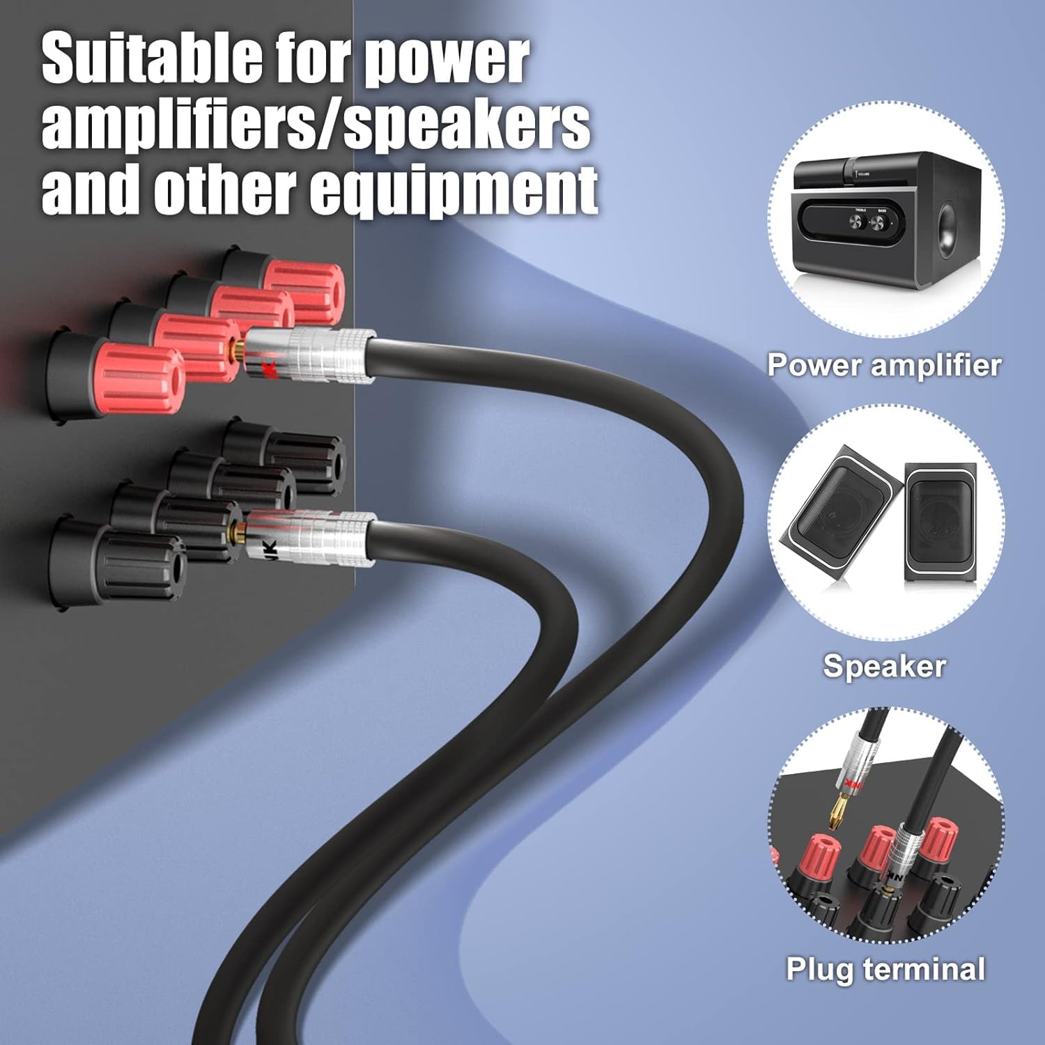 VCELINK Banana Plugs for Speaker Wire 6 Pairs/12 Pcs, 24K Gold Plated Dual-Screw Type Speaker Connector for Home Theater, Wall Plate, Audio/Video Receiver and Sound Systems (Red+Black) - Image 6