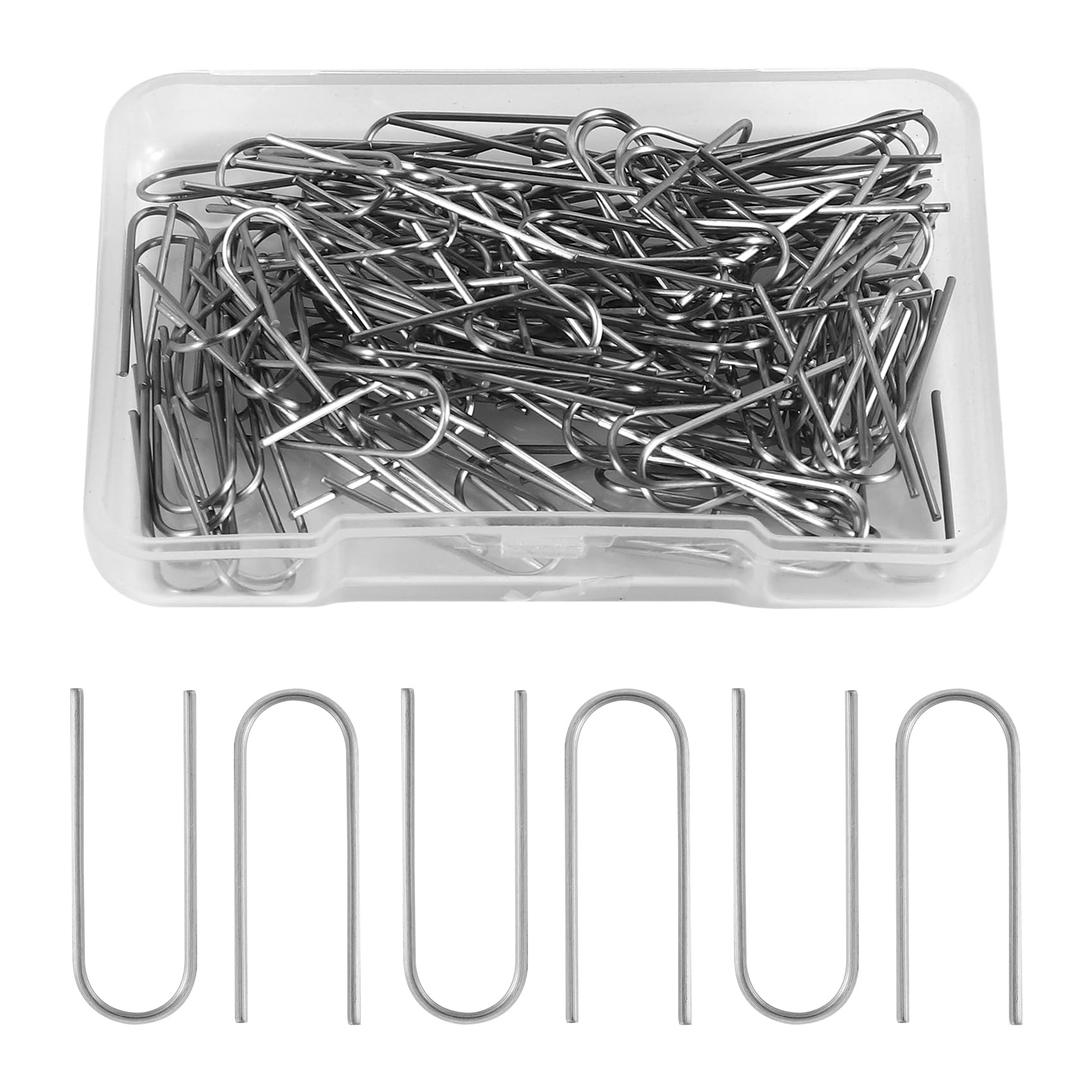 Kopinma 150 Pieces High Temperature Nichrome Wire Jump Rings, U Hanger Hooks for Hobbyists DIY Pendant,Ornaments,Fusing in Glass
