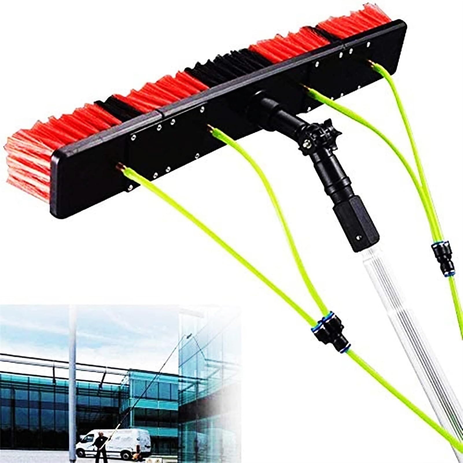 DUANHOZ window cleaning equipment, solar panel cleaning kit window cleaning kit, extendable window cleaning pole, ing Water-fed Pole, Water Fed Telescopic Brush, Water Flow Clean