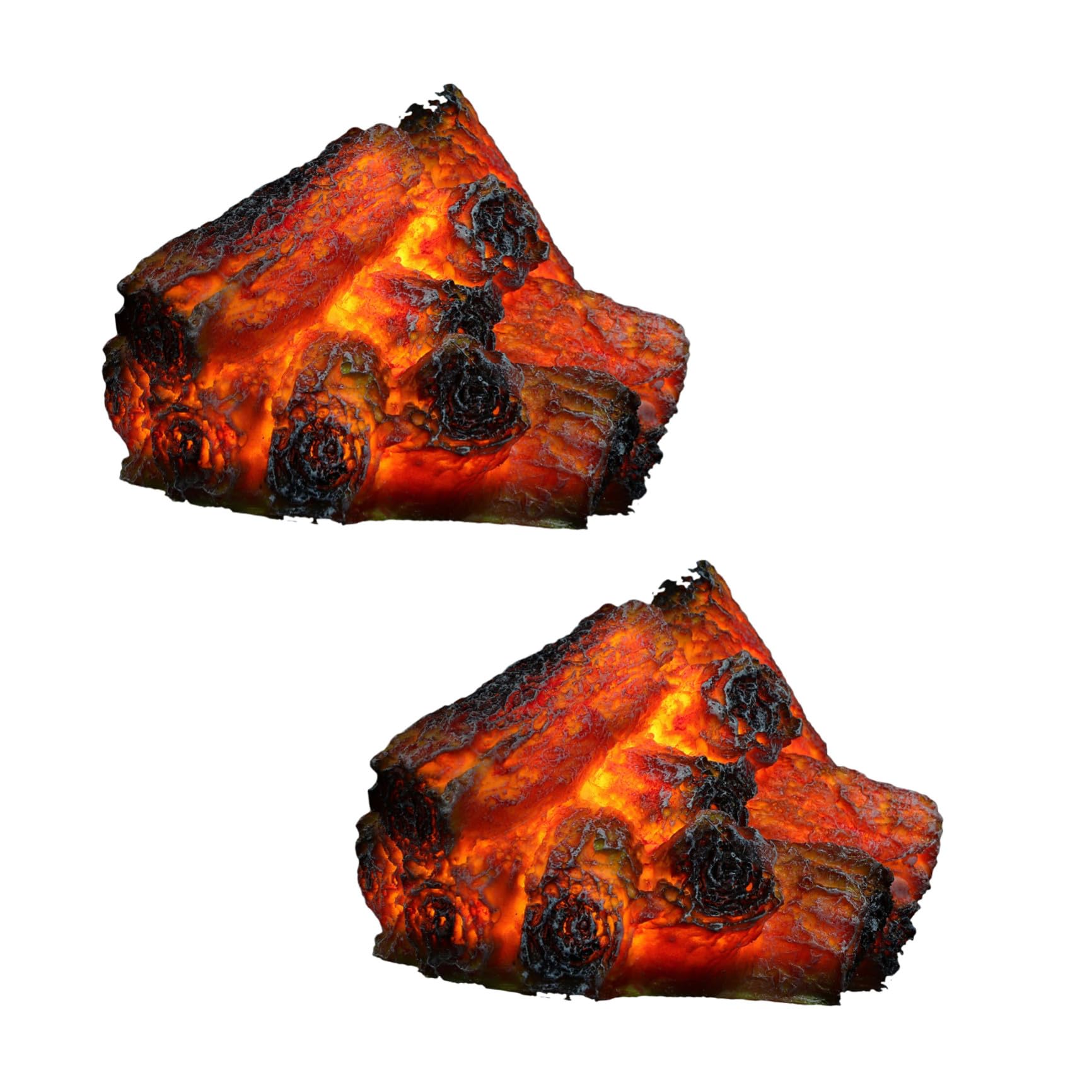 Gatuida 2 Piezas Lámpara de Ambiente Efecto Fuego Falso de Resina y Abs, Luz Nocturna Decorativa Ligera para Decoración Interior en Hoteles y Hogares