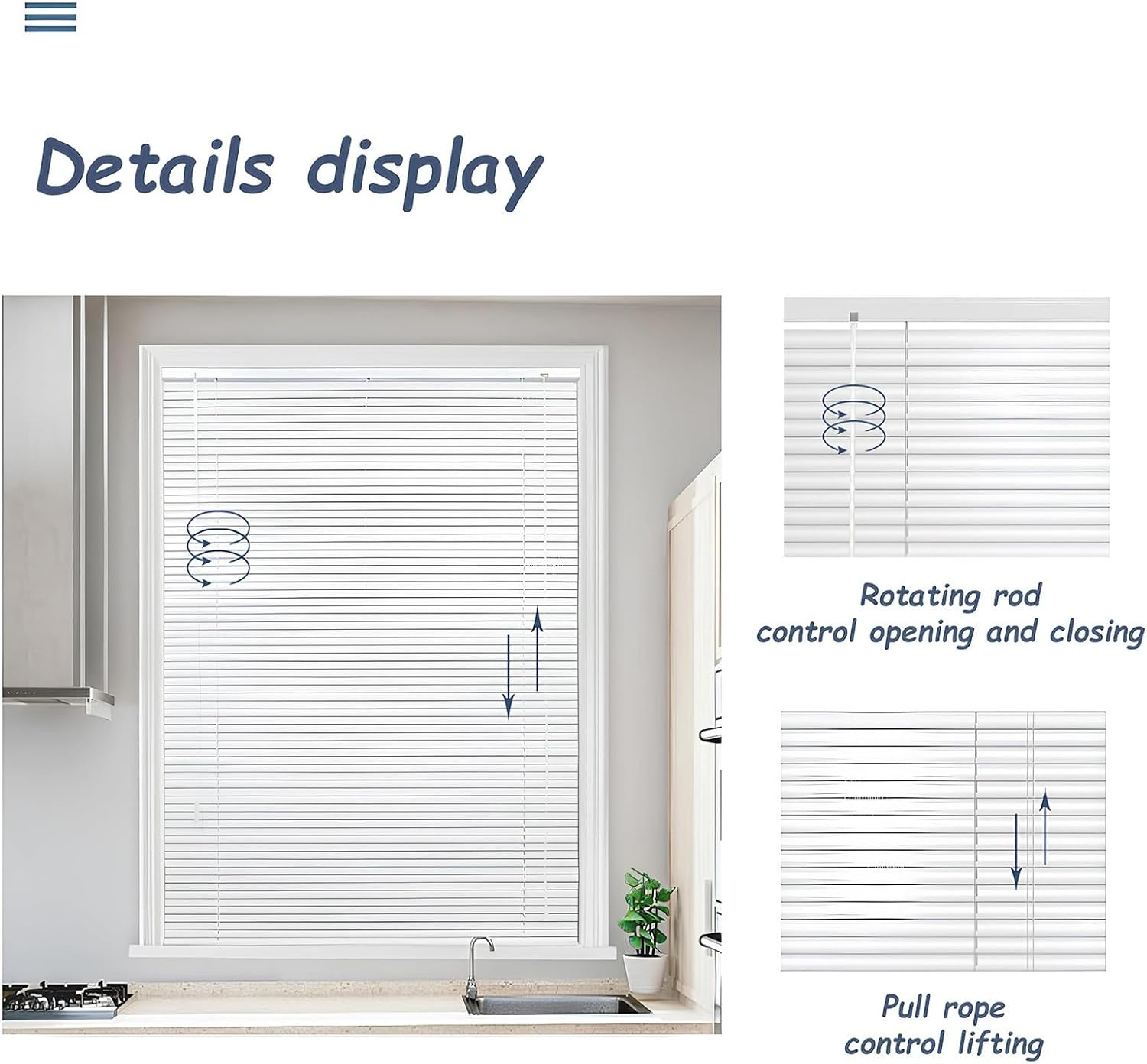 Aluminum Venetian Blinds 1" Slats Waterproof Privacy Blackout Horizontal Window Blind & Shades for Indoor Window Home Office Cordless(White,16" W x 36" H)