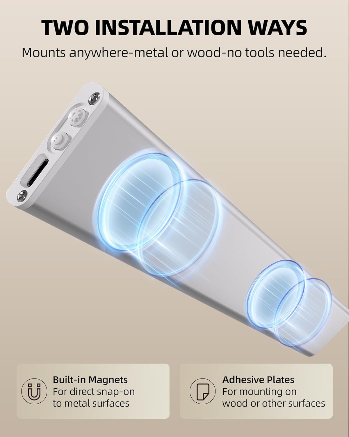 10inch Under Cabinet Lighting Wireless, 3-Pack Rechargeable Battery Motion Sensor Light Indoor, LED Closet Lights USB Charging,3 Color Dimmable Under Cabinet Lights for Kitchen, Cabinet, Wardrobe