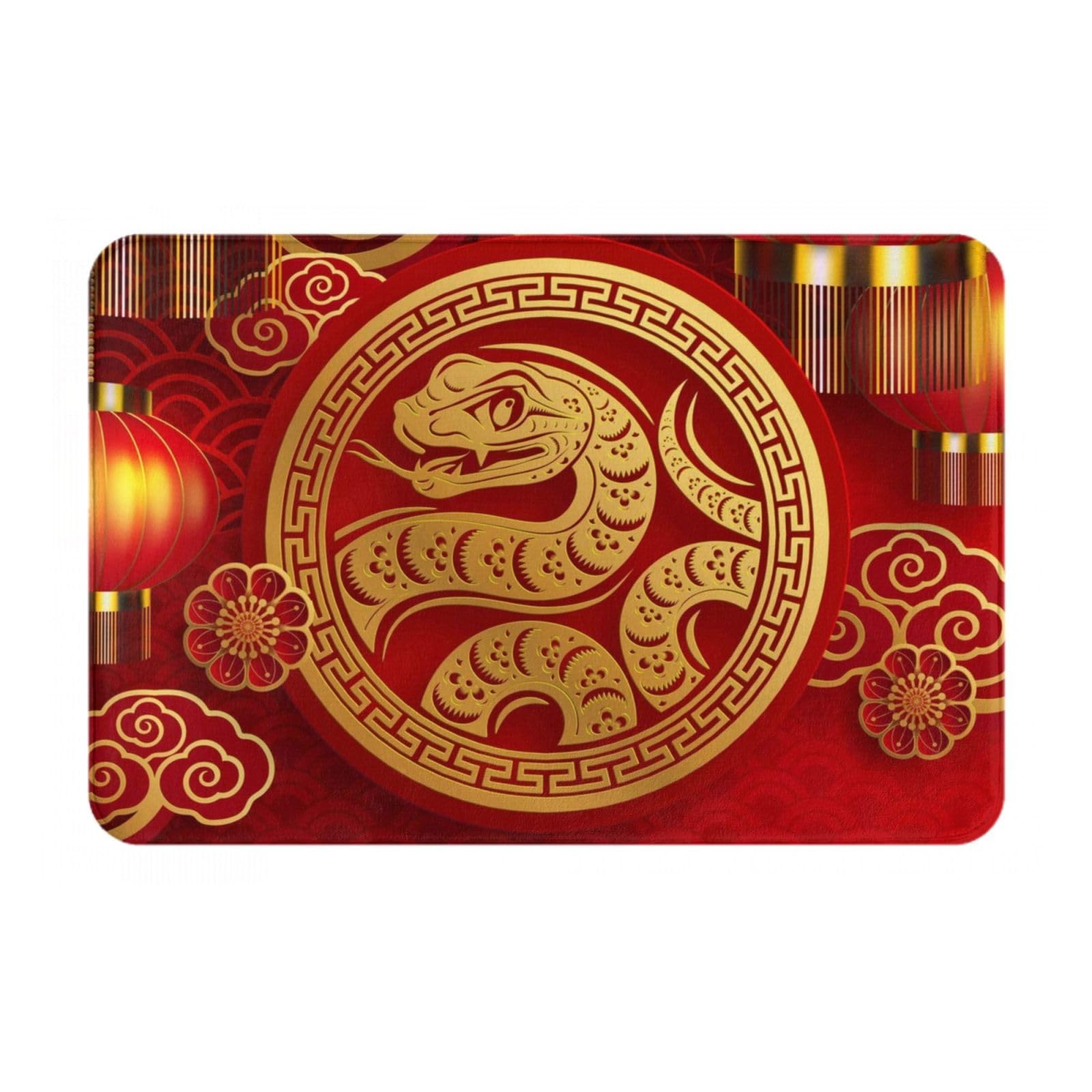 Year of The Snake 2025 Happy Chinese New Year Doormat Indoor Door Mat Non Slip Entrance Rug Welcome Doormat Decor for Home Entryway Front Porch
