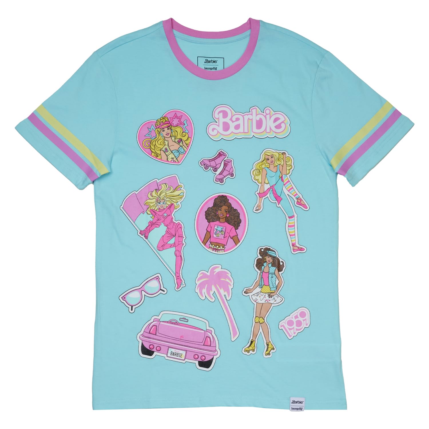 Loungefly Barbie 65th Anniversary Tee Shirt Medium T-Shirt, Multicoloured, M for Women
