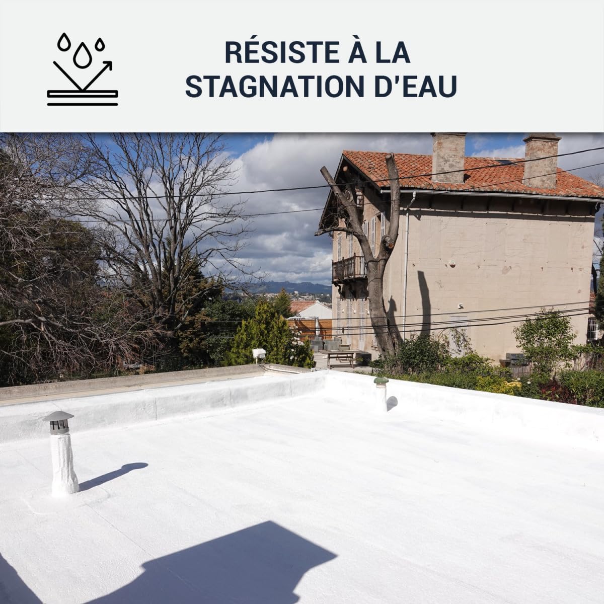 ARCANE INDUSTRIES Cool Roof Toit Plat, terrasse, réfléchissante - 15 kg Blanc