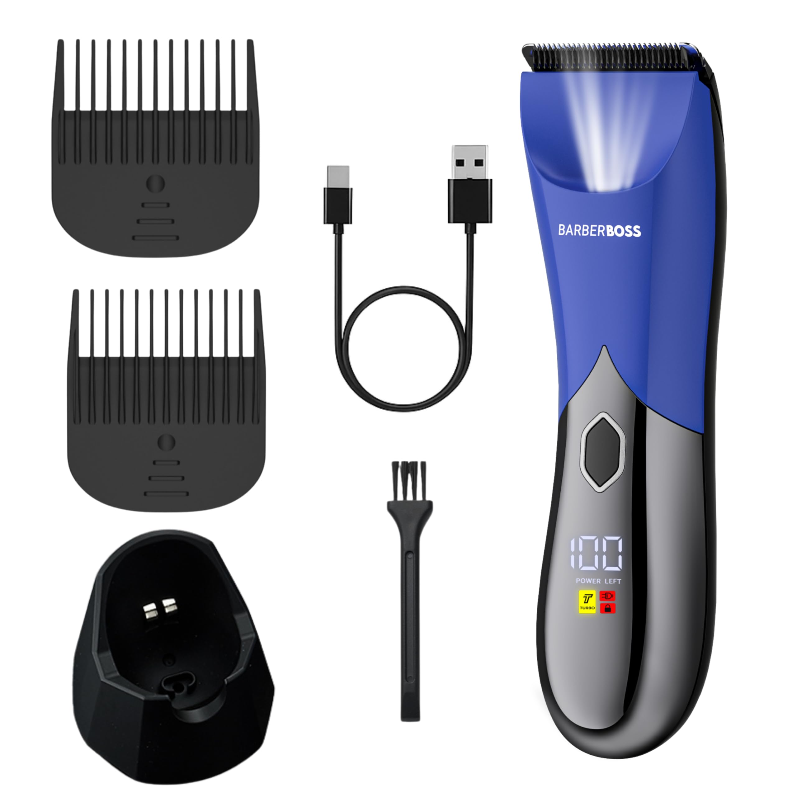 BarberBoss Cordless Men’s Body & Intimate Trimmer, Intimate Shavers Men, Electric Grooming Tool with Adjustable Cutting Lengths, Men’s Full-Body Groomer