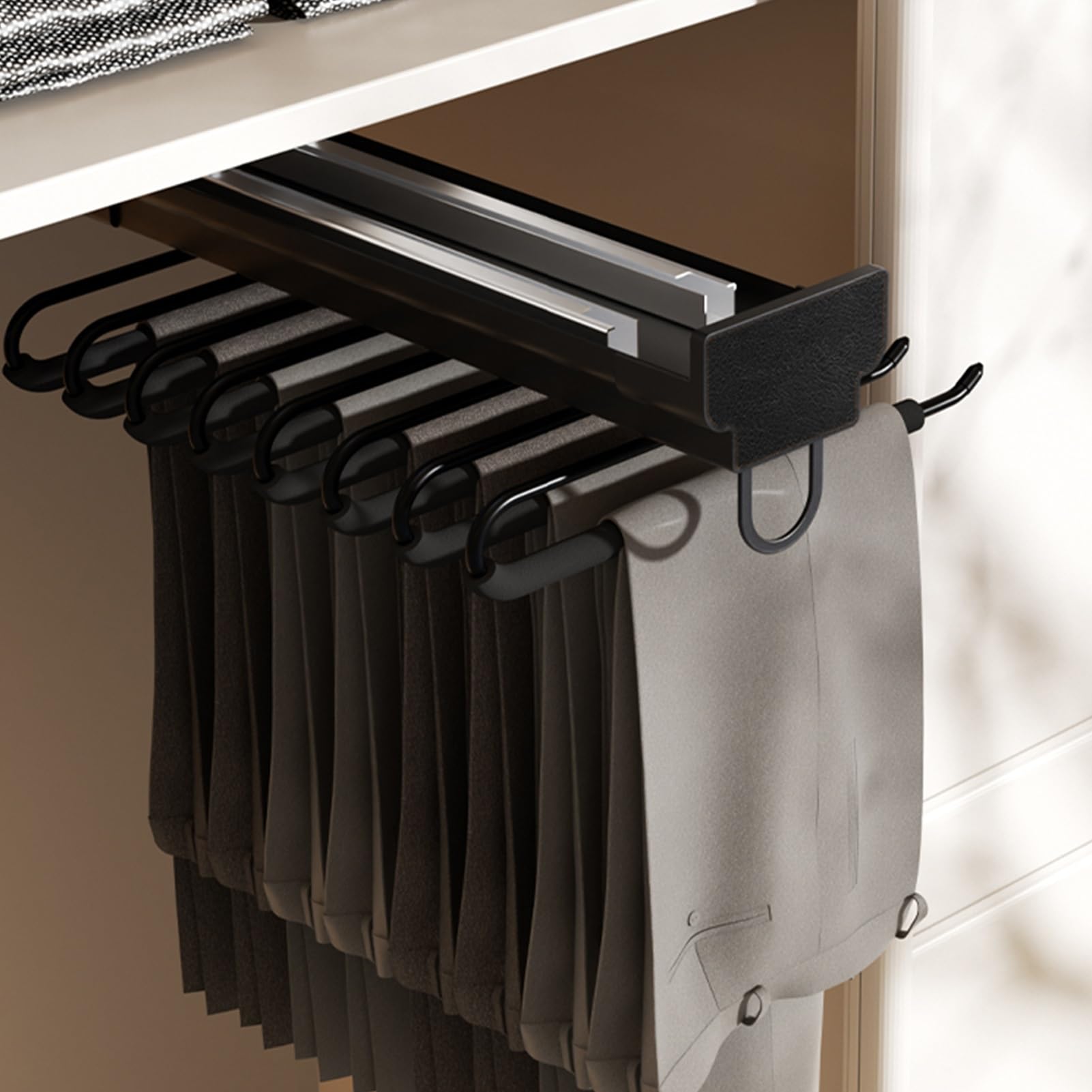 Rack de pantalons rétractable en alliage d'aluminium de 25 kg pour dressing