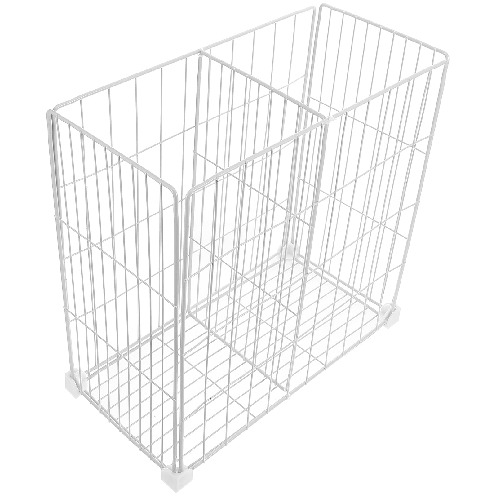 Divisor Organizador para Congelador Horizontal de Hierro Diseño de Rejilla y Cesta Inferior de Color Claro, Solución de Almacenamiento para Despensa y Dormitorios