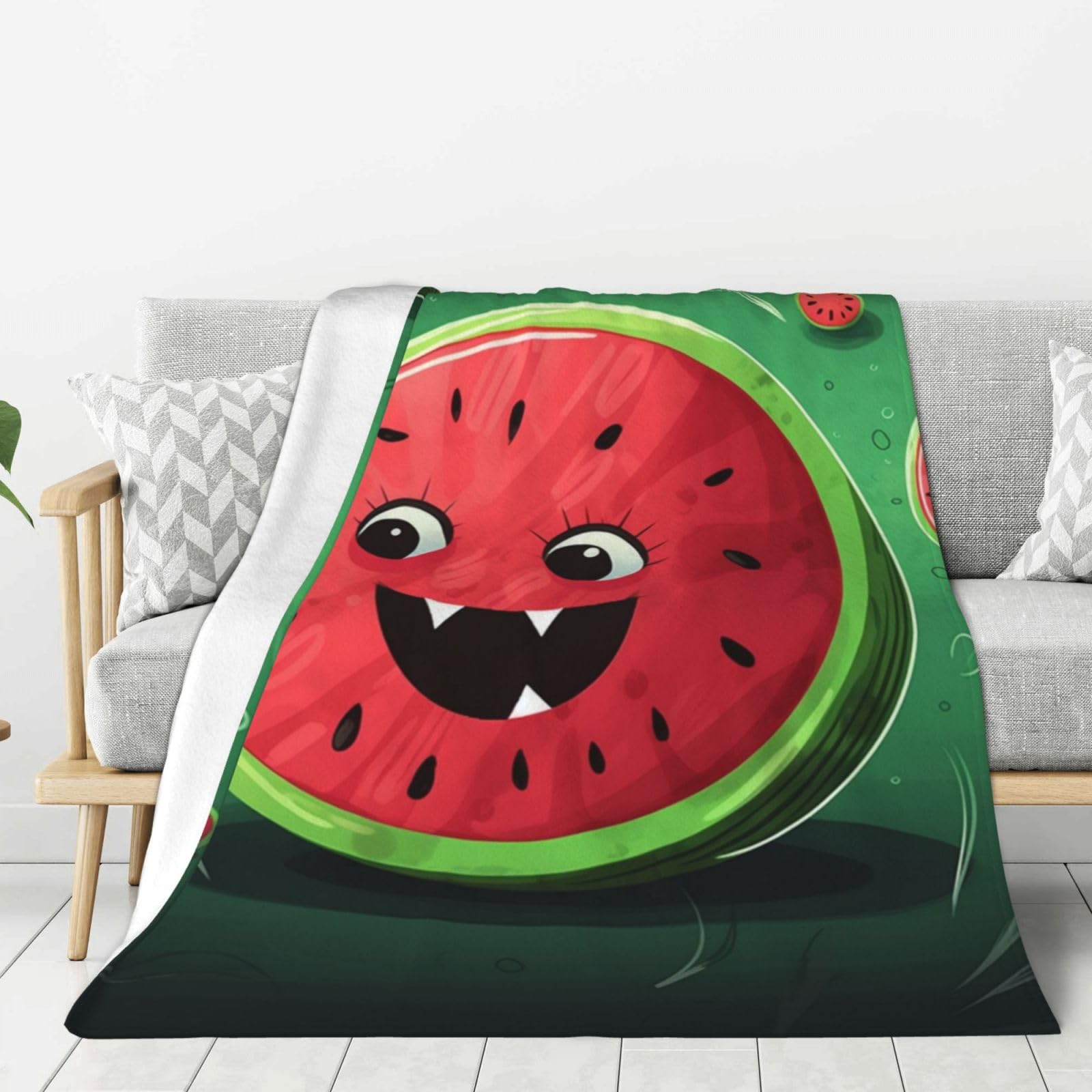 Couverture pastèque flanelle canapé lit pour un nettoyage facile sans froid