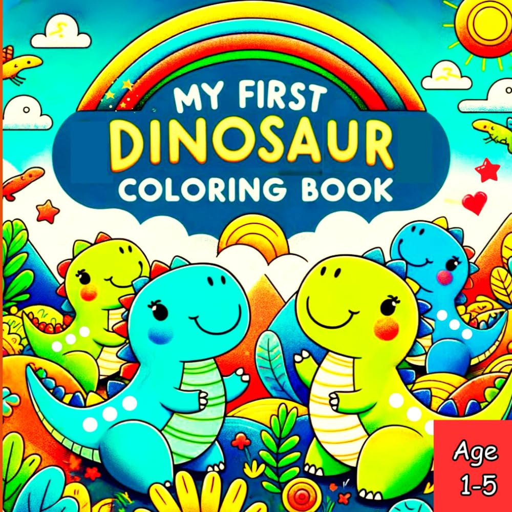 My First Dinosaur Coloring Book: 35 Cute Baby Dinosaurs with Simple Illustrations and Engaging Descriptions | Spark Imagination and Creativity in Toddlers and Preschoolers Ages 1-5