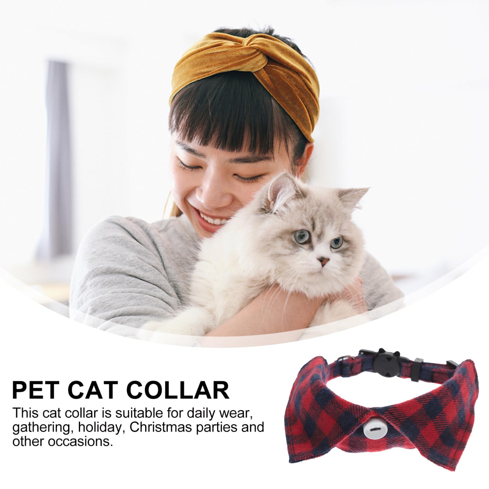 Happyyami 5stücke Verstellbares Katzenhalsband Mit Glocke Und Süßem Krawatten-Design Für Tägliche Nutzung Partys Und Fotoshootings Sicher Und Langlebig Für Katzen Und Kätzchen