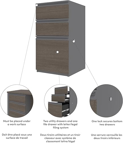 Miniatura 4 de Bestar Prestige + Pedestal complementario, 16 W, gris ladrido y pizarra