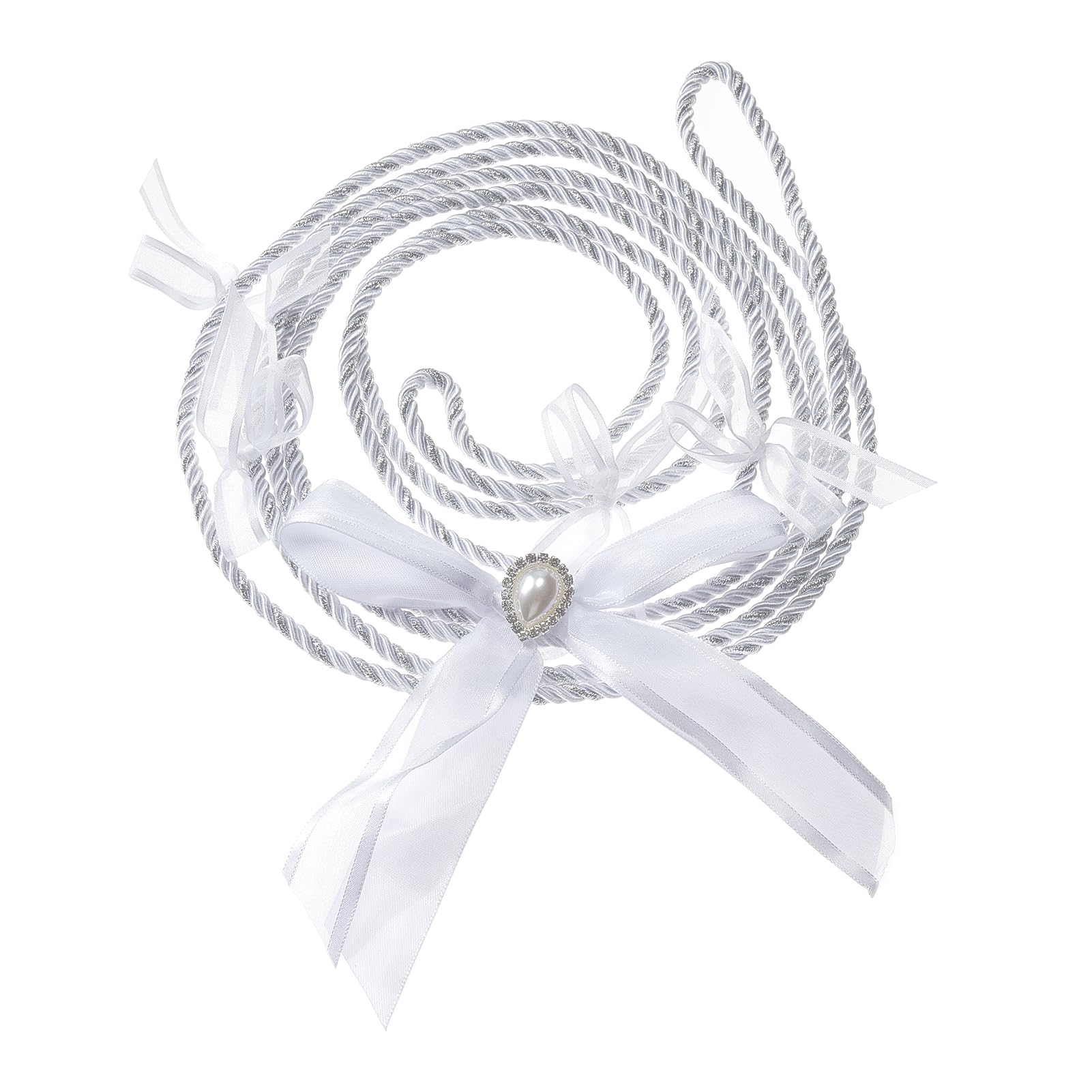 NICENEEDED White 62.99 Inch Wedding Lasso Rope, Bowkont Rope Lazo Celtic Hangfasting Cord