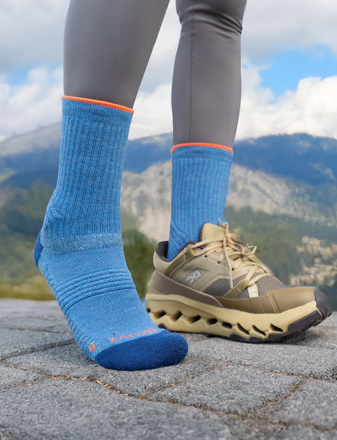 Womens Merino Wool Breathable Hiking Socks Lightweight Compression Seamless Moisture Wicking Anti-Blister Cushioned - Image 2