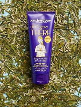 Completely Bare don't grow THERE | Body Moisturizer & Hair Inhibitor | Shea Butter | Hair Minimizers | Lemongrass & Green Tea Scent | 6.7 FL OZ